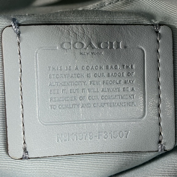 Coach Abby Hobo Baby Blue Duffle Shoulder Leather Bag Rehab - Picture 11 of 16